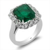7.94ct.tw. Diamond Emerald Ring In Platinum Center Emerald 6.15ct. DKR002857